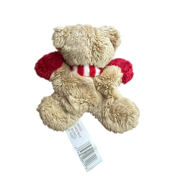 Vtg Teddy Bear Plush Christmas Holiday Fridge Magnet Red Scarf Mittens 3 Inches - Picture 2 of 3